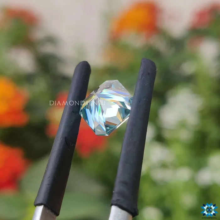 Diamondrensu Rings 165 CT Cyan Blue VS1 Loose Moissanite for EyeCatching Moissanite Engagement Ring Diamondrensu Rings 165 CT Cyan Blue VS1 Loose Moissanite for EyeCatching Moissanite Engagement Ring