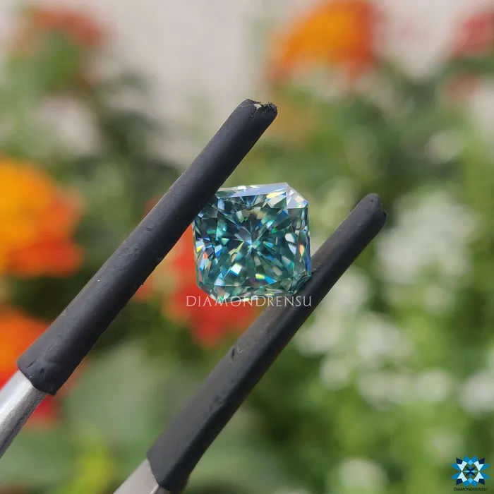 Diamondrensu Rings 165 CT Cyan Blue VS1 Loose Moissanite for EyeCatching Moissanite Engagement Ring Diamondrensu Rings 165 CT Cyan Blue VS1 Loose Moissanite for EyeCatching Moissanite Engagement Ring