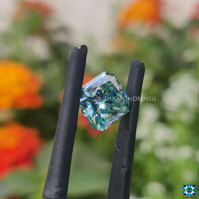 Diamondrensu Rings 165 CT Cyan Blue VS1 Loose Moissanite for EyeCatching Moissanite Engagement Ring Diamondrensu Rings 165 CT Cyan Blue VS1 Loose Moissanite for EyeCatching Moissanite Engagement Ring