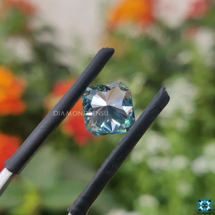 Diamondrensu Rings 165 CT Cyan Blue VS1 Loose Moissanite for EyeCatching Moissanite Engagement Ring Diamondrensu Rings 165 CT Cyan Blue VS1 Loose Moissanite for EyeCatching Moissanite Engagement Ring