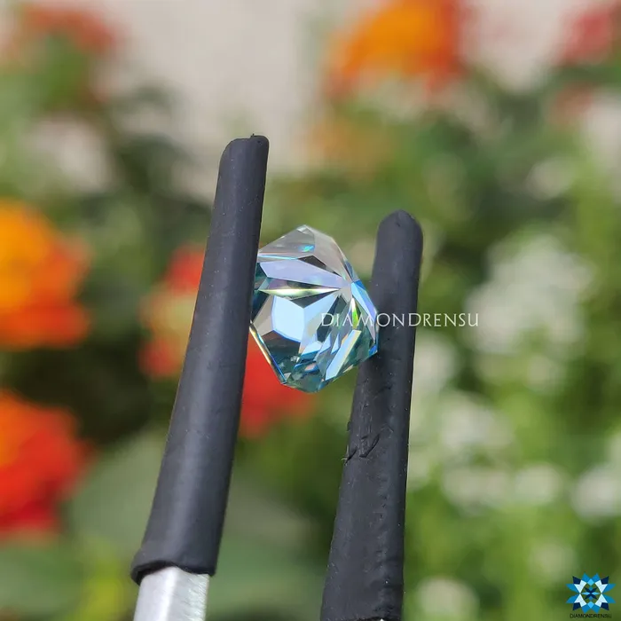 Diamondrensu Rings 165 CT Cyan Blue VS1 Loose Moissanite for EyeCatching Moissanite Engagement Ring Diamondrensu Rings 165 CT Cyan Blue VS1 Loose Moissanite for EyeCatching Moissanite Engagement Ring