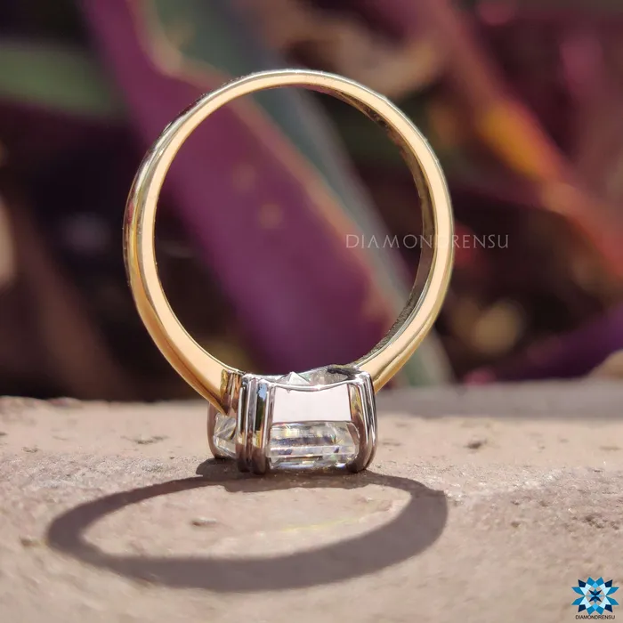 Diamondrensu Rings Asscher Cut Engagement Ring With Solitaire Style