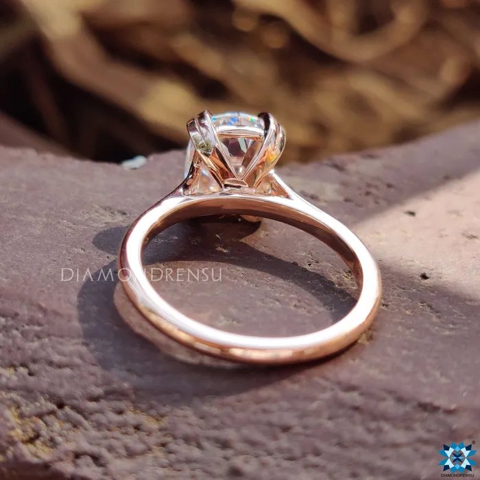 Diamondrensu Rings Cathedral set 220 CT Cushion Old European Cut Solitaire Moissanite Ring