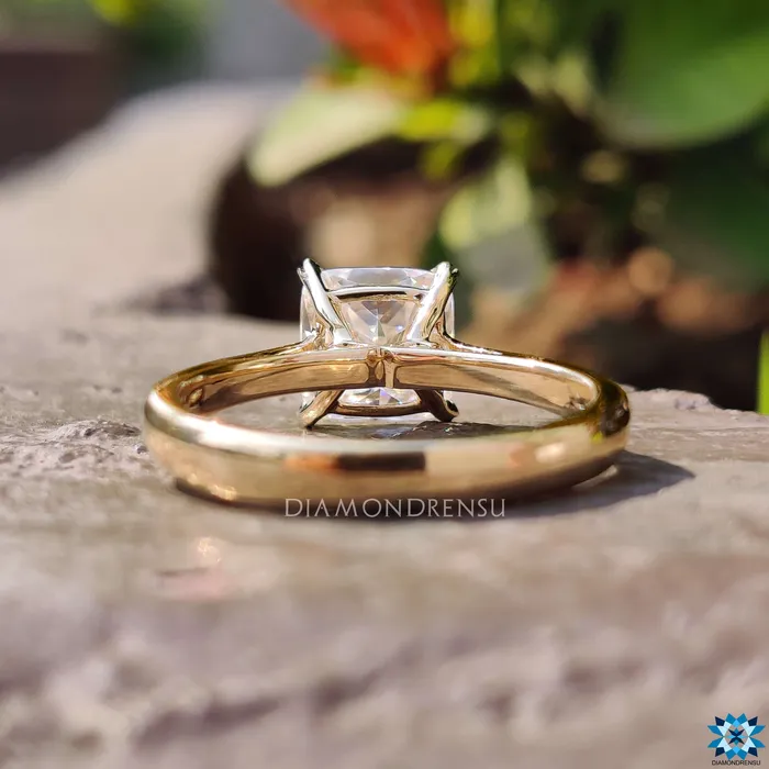 Diamondrensu Rings Infinity Symbol Ring 220 CT Cushion Rensu Cut Moissanite Solitaire Engagement Ring