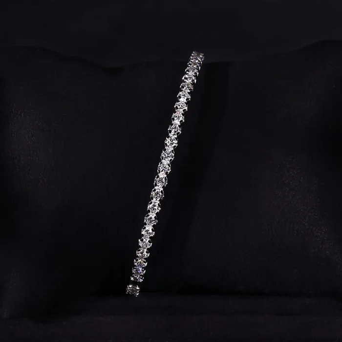 Diamondrensu Rings Round Brilliant Cut Lab Grown Diamond Bangle