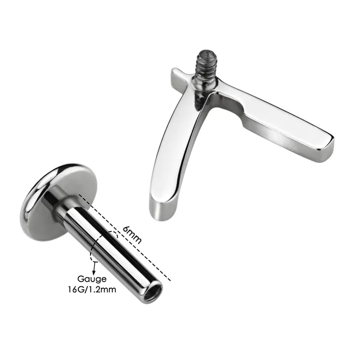 Earrings 16G Titanium Internally Threaded Razor Cartilage Stud OUFER BODY JEWELRY Earrings 16G Titanium Internally Threaded Razor Cartilage Stud OUFER BODY JEWELRY