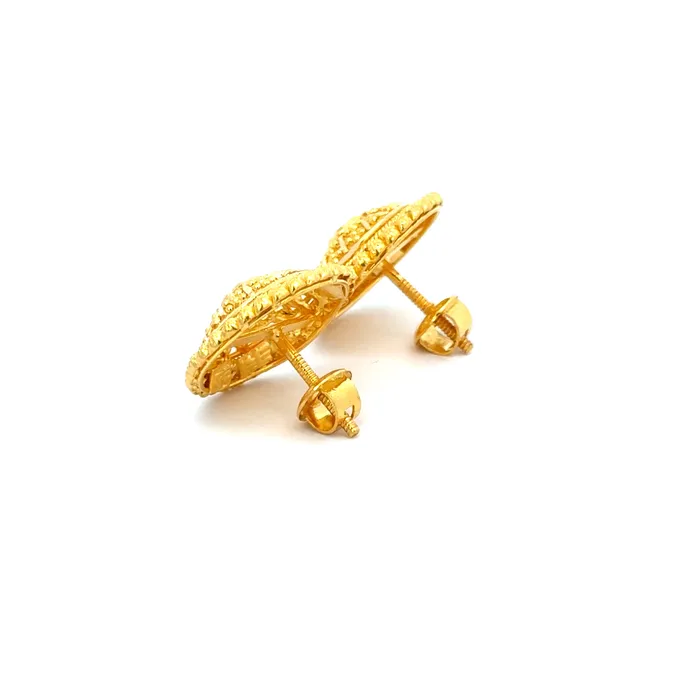 Earrings 22k Yellow Gold Filigree Medium Earrings with gold weight of 62g Gold Palace