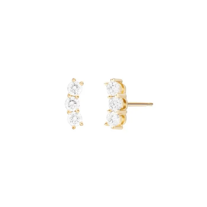 Earrings Betty and Biddy Bridal Three Stone Crystal Stud