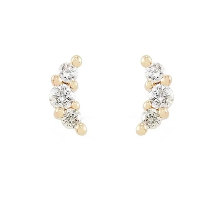 Earrings Betty and Biddy Curved Gem Stud