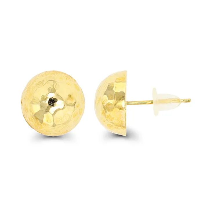 Earrings DecadenceJewelry 14K Gold 10MM DC Half Ball Stud Earrings