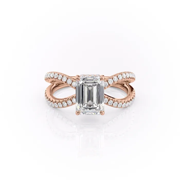 Earrings Flawless Moissanite Emerald Cut Moissanite CrissCross Design Earrings Flawless Moissanite Emerald Cut Moissanite CrissCross Design