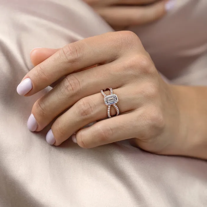 Earrings Flawless Moissanite Emerald Cut Moissanite CrissCross Design Earrings Flawless Moissanite Emerald Cut Moissanite CrissCross Design