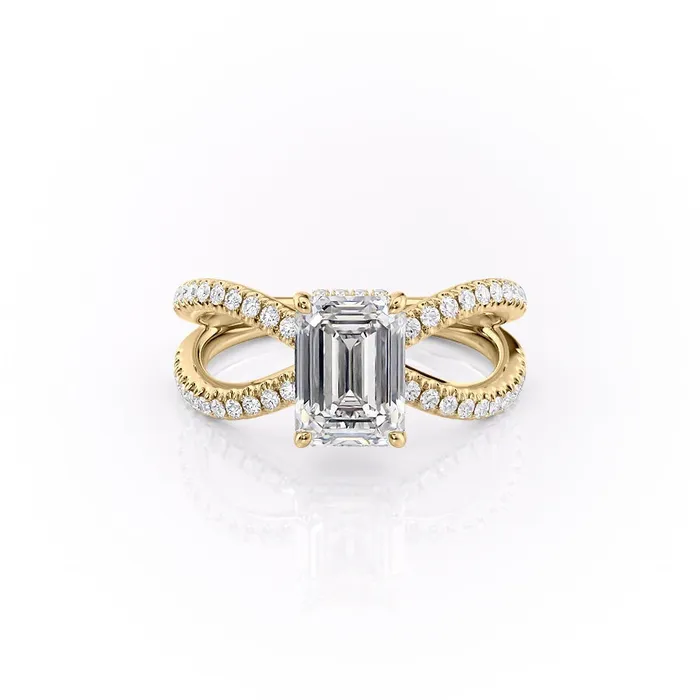 Earrings Flawless Moissanite Emerald Cut Moissanite CrissCross Design Earrings Flawless Moissanite Emerald Cut Moissanite CrissCross Design