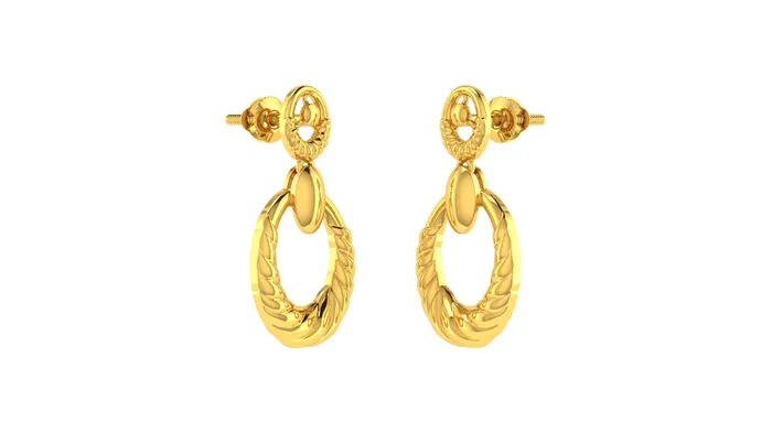 Earrings Gold Palace 22k Yellow Gold Dangling Studs Earrings with gold weight of 589g
