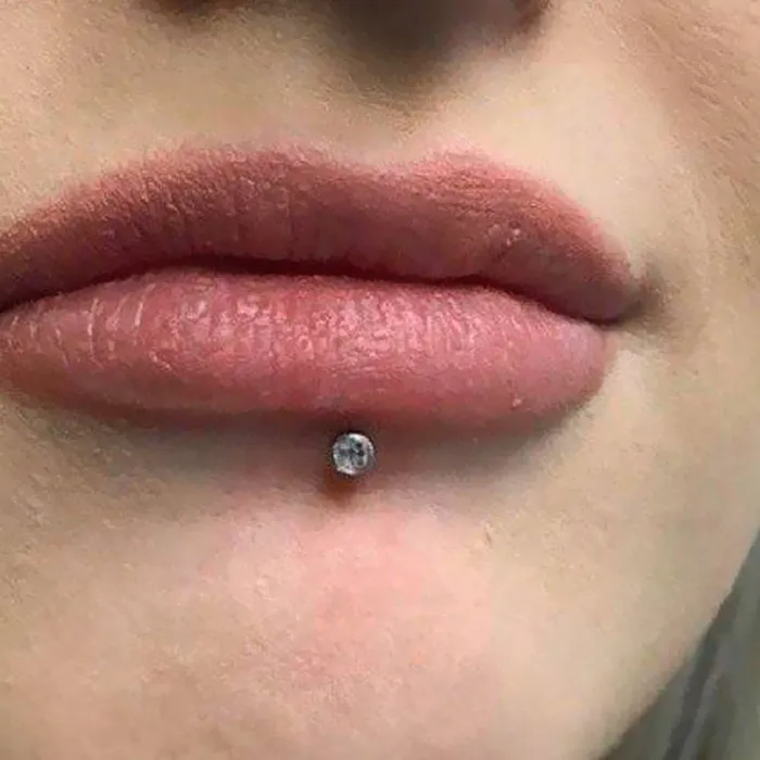 Earrings OUFER BODY JEWELRY 16G Titanium Internally Threaded Round CZ Labret Nose Stud Earrings OUFER BODY JEWELRY 16G Titanium Internally Threaded Round CZ Labret Nose Stud