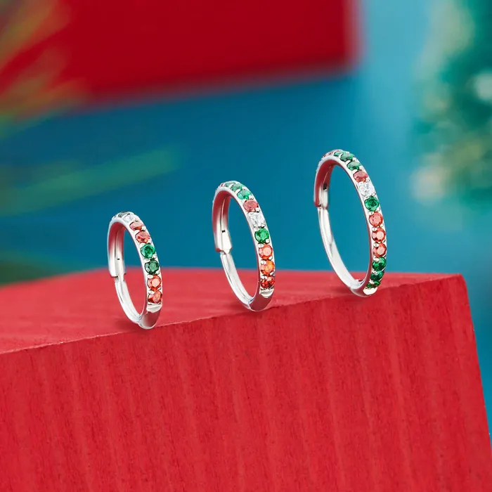 Earrings OUFER BODY JEWELRY 20G Christmas Color Combo Nose Hoop Earrings OUFER BODY JEWELRY 20G Christmas Color Combo Nose Hoop
