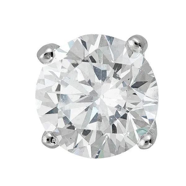 Earrings Silver Sterling Silver Rhodium 900mm AAA Round Solitaire Stud