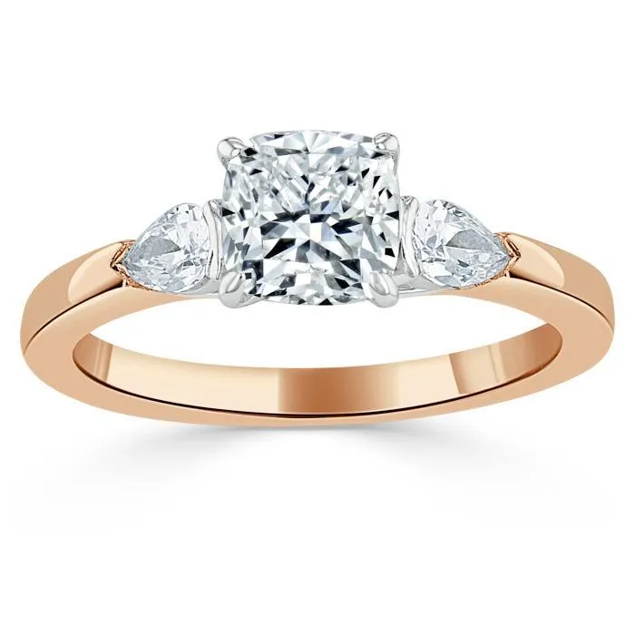 Flawless Moissanite Rings Cushion Cut Moissanite 3 Stone Engagement Ring Flawless Moissanite Rings Cushion Cut Moissanite 3 Stone Engagement Ring