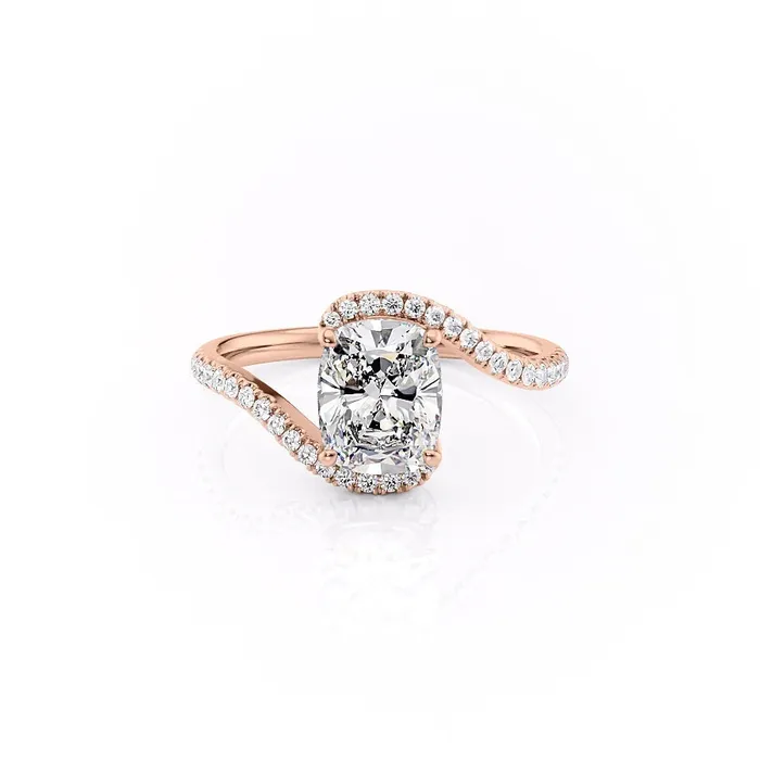 Flawless Moissanite Rings Elongated Cushion Cut Moissanite Twist Ring Flawless Moissanite Rings Elongated Cushion Cut Moissanite Twist Ring
