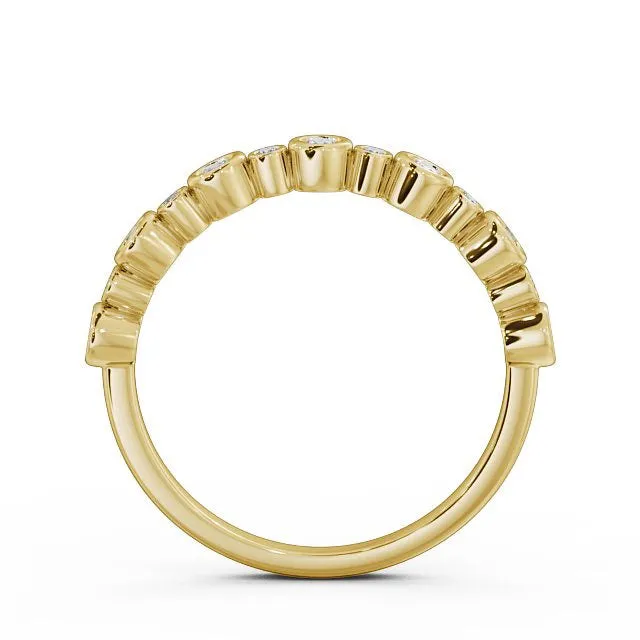 Flawless Moissanite Rings Half Eternity Ring Round Cut Vintage Design Flawless Moissanite Rings Half Eternity Ring Round Cut Vintage Design