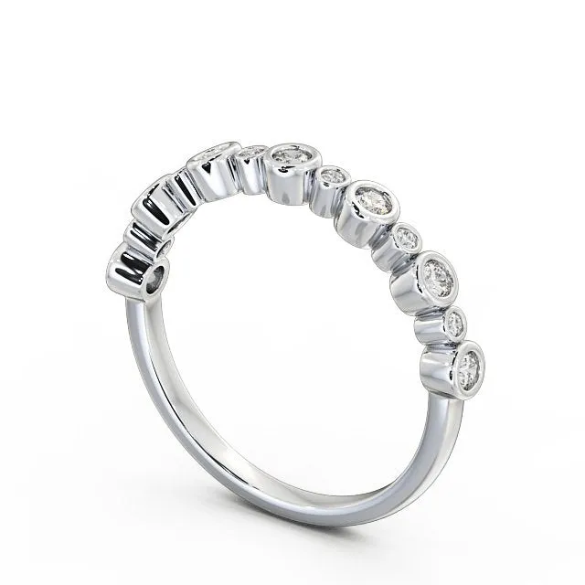 Flawless Moissanite Rings Half Eternity Ring Round Cut Vintage Design Flawless Moissanite Rings Half Eternity Ring Round Cut Vintage Design