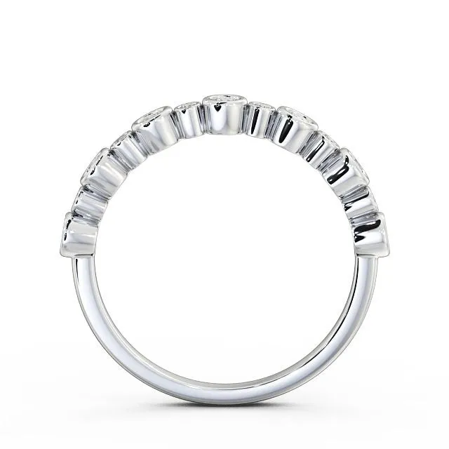 Flawless Moissanite Rings Half Eternity Ring Round Cut Vintage Design Flawless Moissanite Rings Half Eternity Ring Round Cut Vintage Design