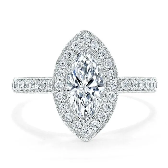 Flawless Moissanite Rings Marquise Cut Moissanite Halo Engagement Ring Tiffany Style Flawless Moissanite Rings Marquise Cut Moissanite Halo Engagement Ring Tiffany Style