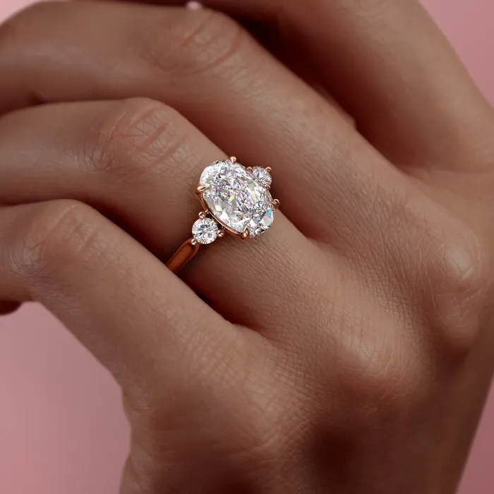 Flawless Moissanite Rings Oval Cut Moissanite 3 Stone Ring Flawless Moissanite Rings Oval Cut Moissanite 3 Stone Ring