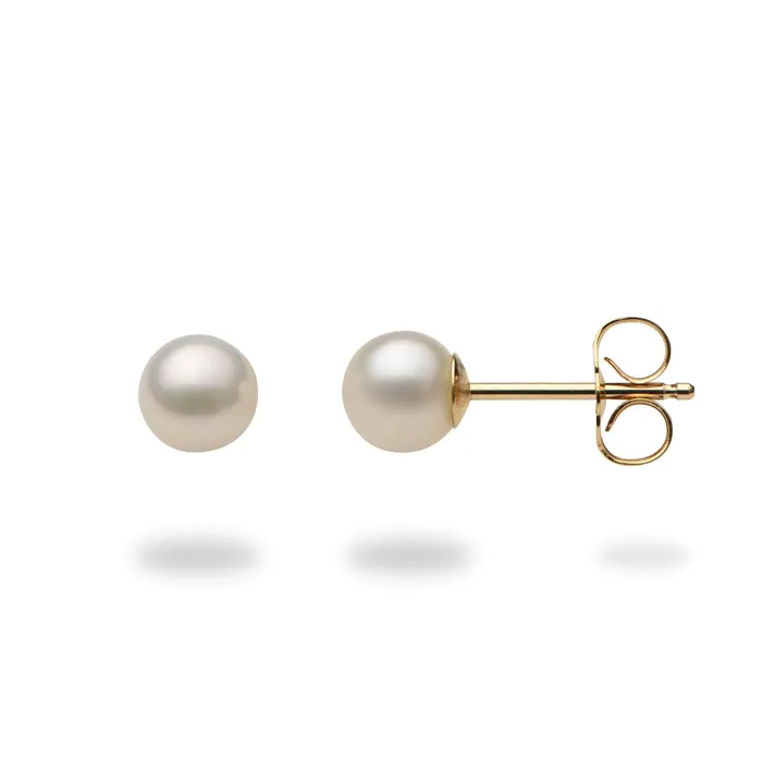Freshwater White Pearl Earrings in Gold 56mm Maui Divers Jewelry Earrings