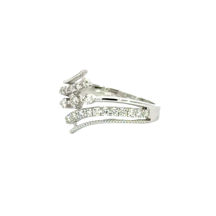 Gold Palace 18k White Gold and Diamond Fancy Ring in size 5 and total gold weight of 332g Rings Gold Palace 18k White Gold and Diamond Fancy Ring in size 5 and total gold weight of 332g Rings