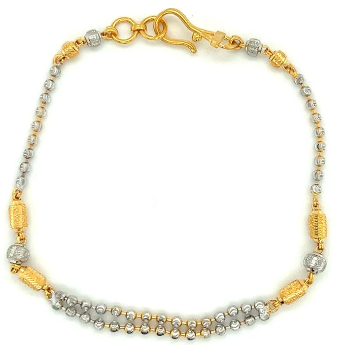 Gold Palace Bracelets 22K Gold Double Layer TwoTone Bead Ball Bracelet