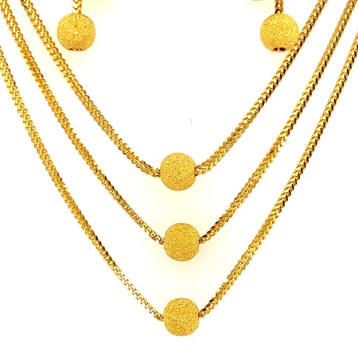 Gold Palace Earrings 22K Gold Multi Finish Necklace and Earring Set