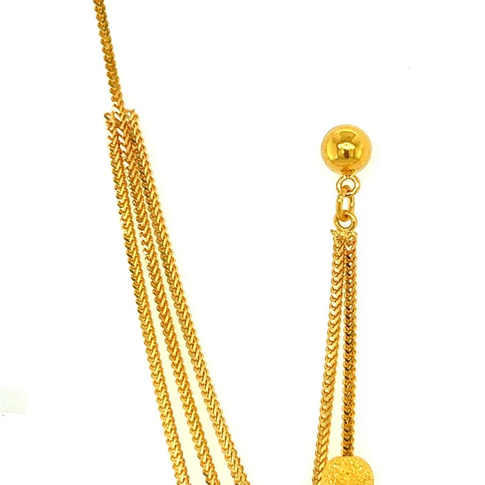 Gold Palace Earrings 22K Gold Multi Finish Necklace and Earring Set