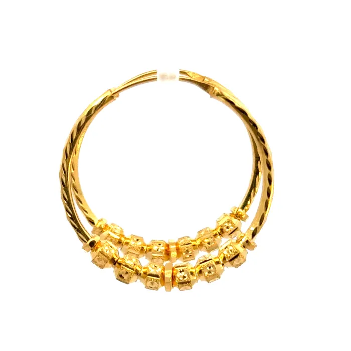 Gold Palace Earrings 22k Yellow Gold Hoop Earrings with gold weight of 457g