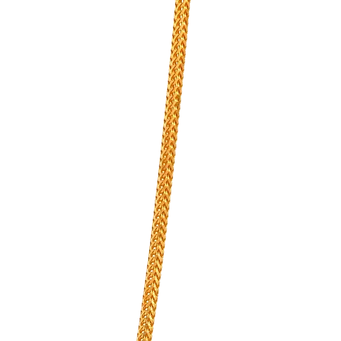 Gold Palace Necklaces 22k Yellow Gold Dainty Fox Chain measuring 18mm width x 24 inch length