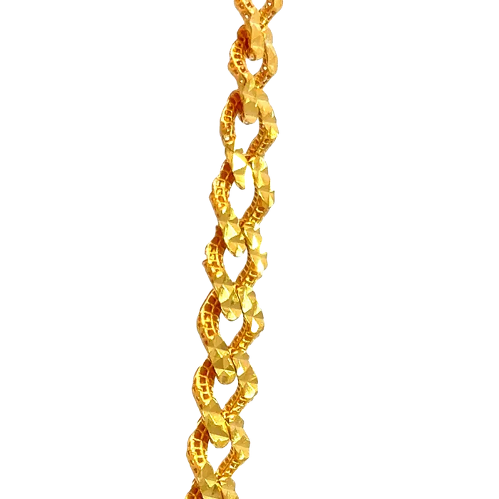 Gold Palace Necklaces 22k Yellow Gold Diamond Cut Cuban Link Chain measuring 7mm width x 24 inch length