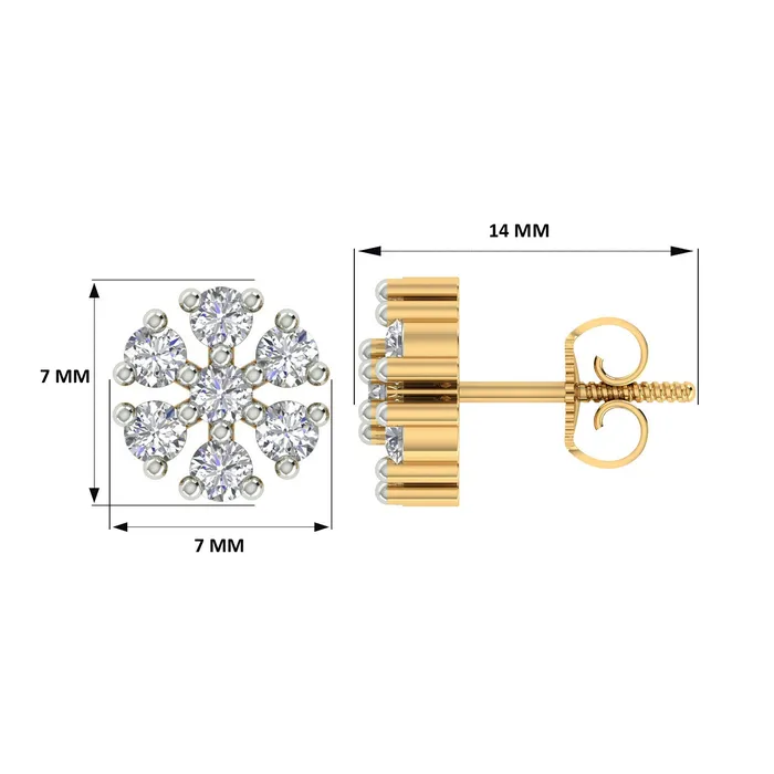 Gold Palace PreStyled Sets 18k Yellow Gold and Diamond Stud with gold weight of 216g