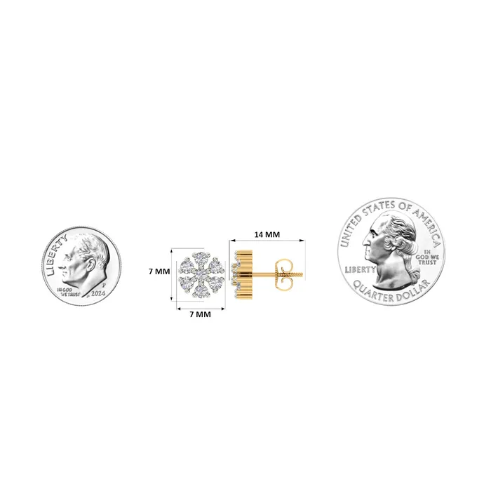 Gold Palace PreStyled Sets 18k Yellow Gold and Diamond Stud with gold weight of 216g