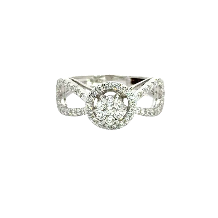 Gold Palace Rings 18k White Gold and Diamond Fancy Ring in size 55 and total gold weight of 328g