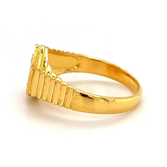 Gold Palace Rings Mens 22K Gold Sikh Khanda Ring