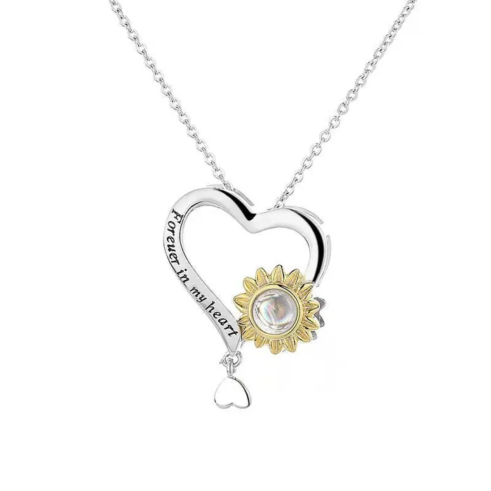Hidden Forever Necklaces Custom Heart of Sunlight Hidden Photo Necklace