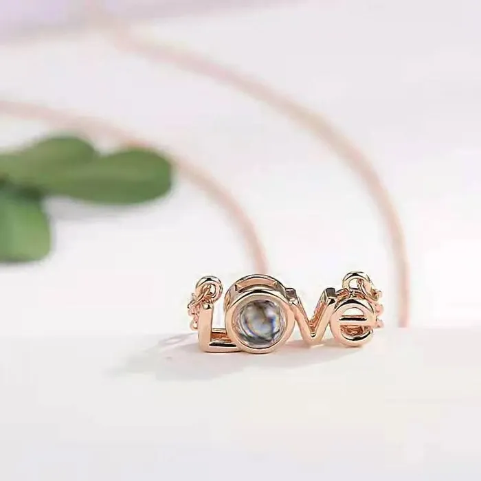 Hidden Forever Necklaces Custom LOVE Style Zircon Hidden Photo Necklace