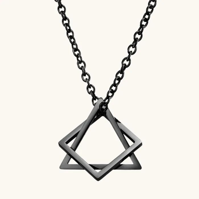 Hidden Forever Necklaces Geometric Triangle Square Pendant Necklace