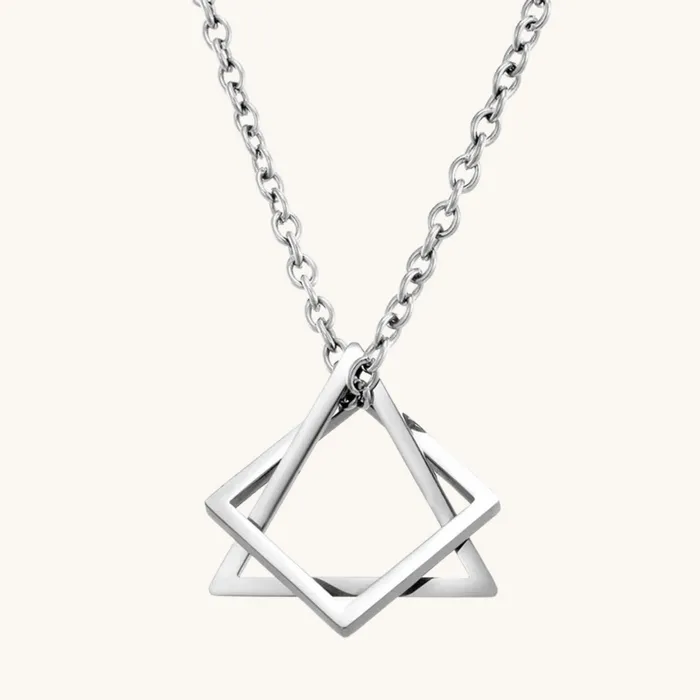 Hidden Forever Necklaces Geometric Triangle Square Pendant Necklace