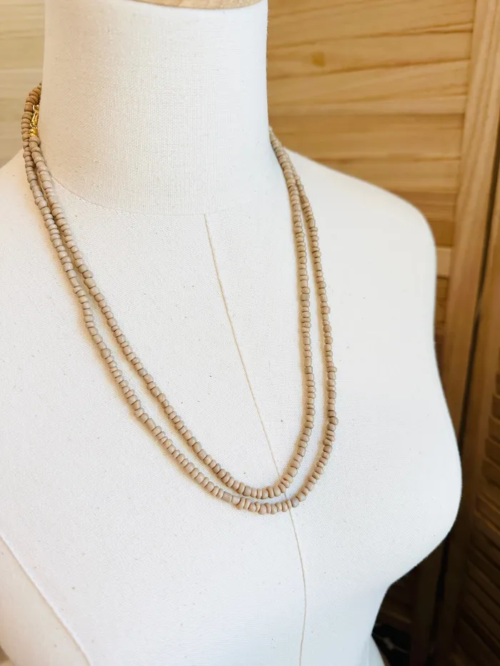 House of Sanchez Beaded Wrap NecklaceBracelet Taupe Bracelets