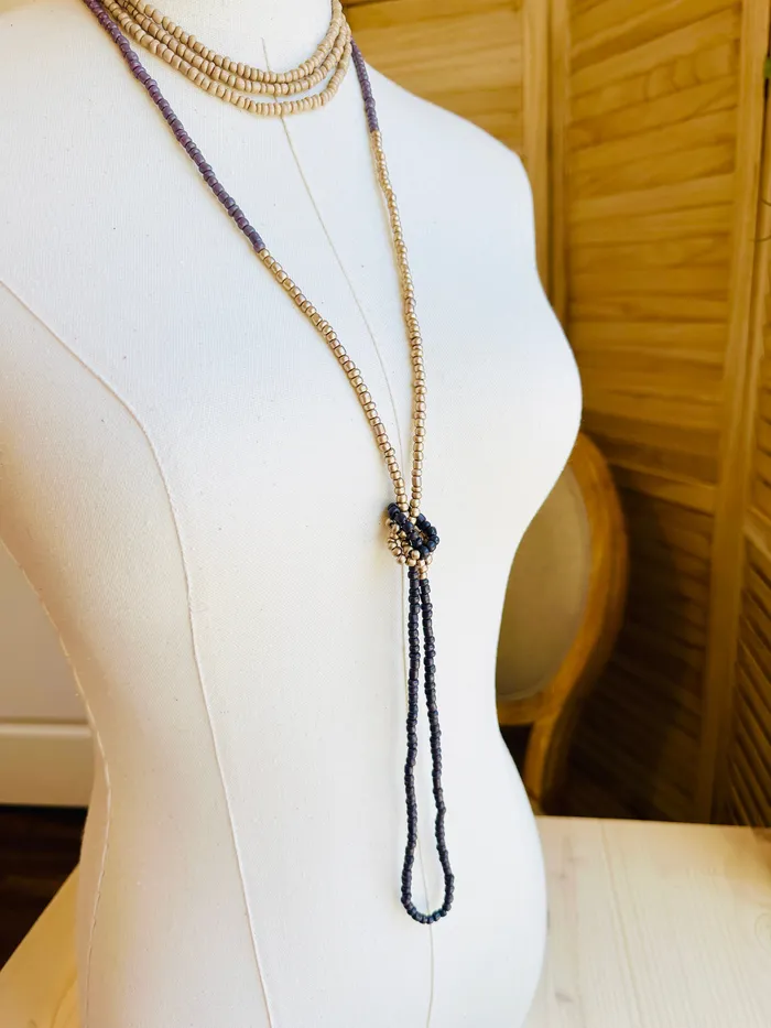 House of Sanchez Beaded Wrap NecklaceBracelet Taupe Bracelets