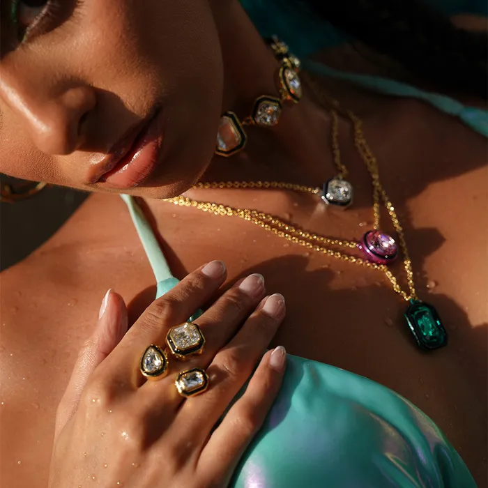 Isharya Modern Indian Jewelry Rings Bougie MultiCrystal Ring