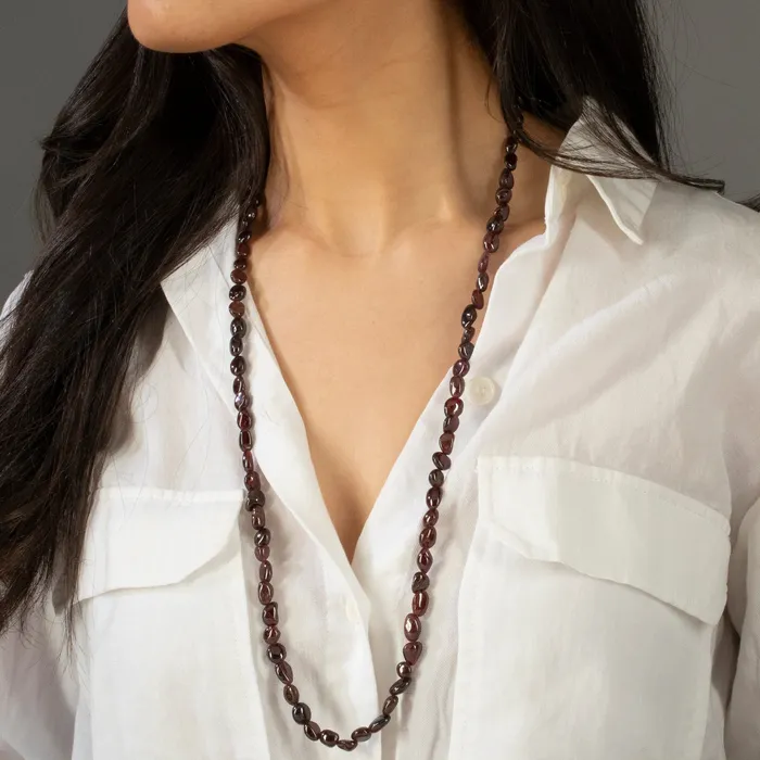 KALIFANO Bracelets 8mm Garnet 30 Necklace Multi wrap Bracelet