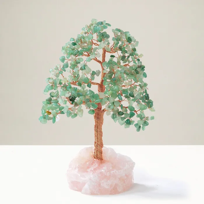 Kalifano Necklaces Aventurine Bonsai Tree of Life with 414 Crystals