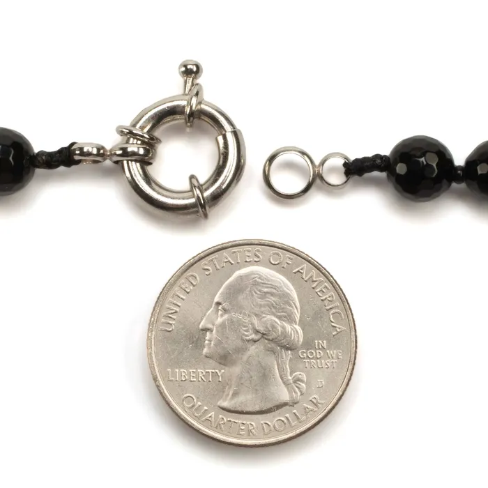 KALIFANO Necklaces Black Agate Gemstone Bead Necklace